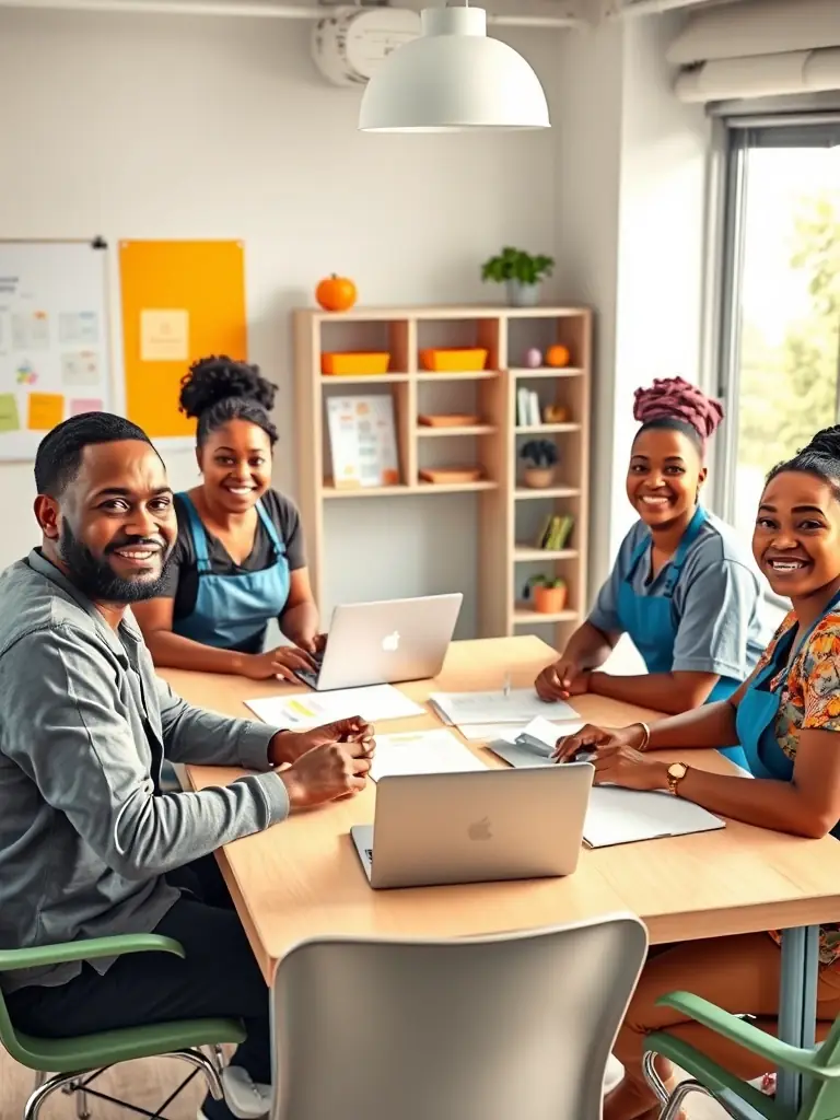 A diverse group of domestic workers participating in a training session, emphasizing WorkNest's commitment to continuous professional development.